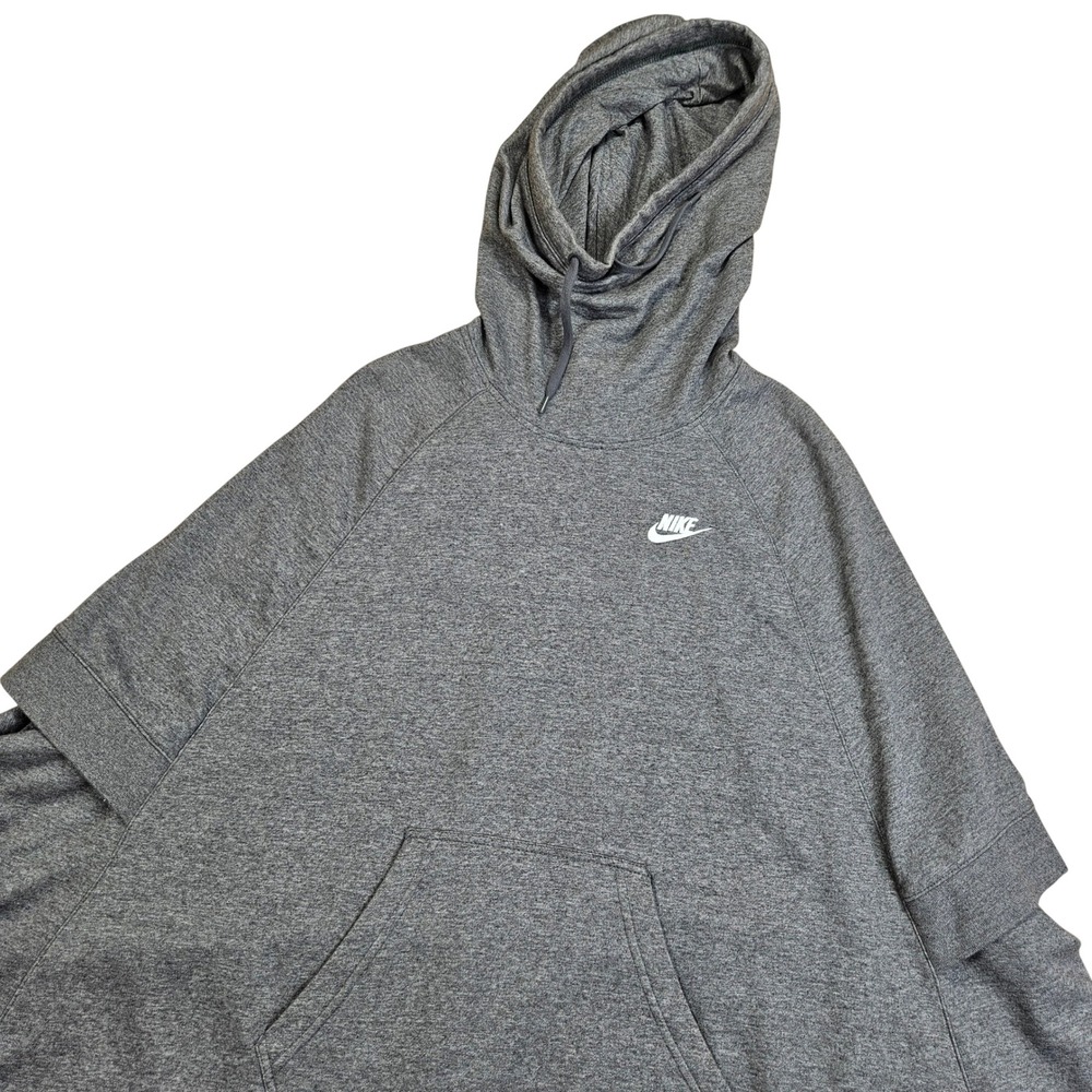 Nike Poncho Hoodie Womens S Gray‎ Short Sleeve Funnel Neck 836098-071